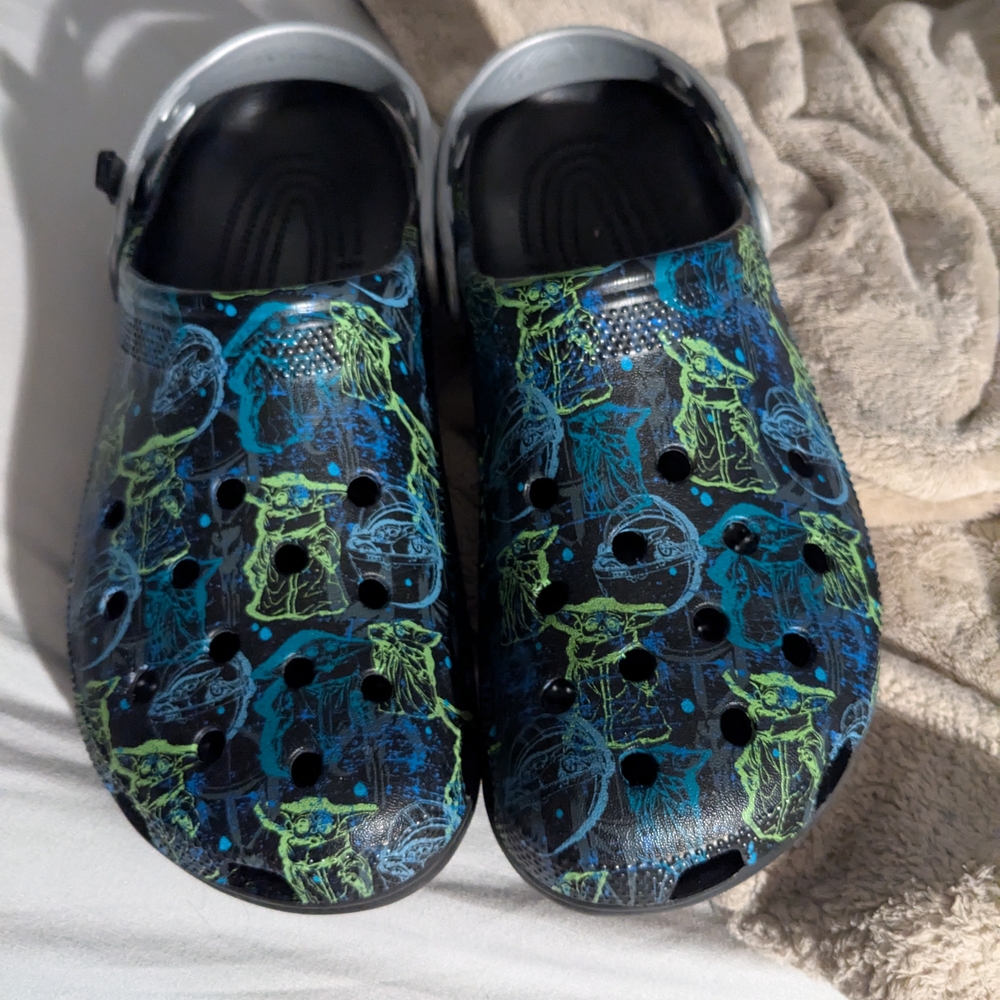 Black and Blue Grogu/ Baby Yoda Crocs
